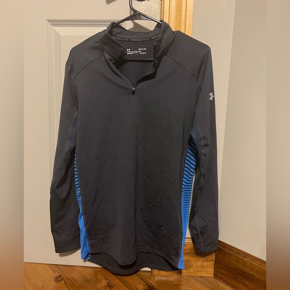 Under Armour Performance Jacket Black and Blue with Quarter-Zip